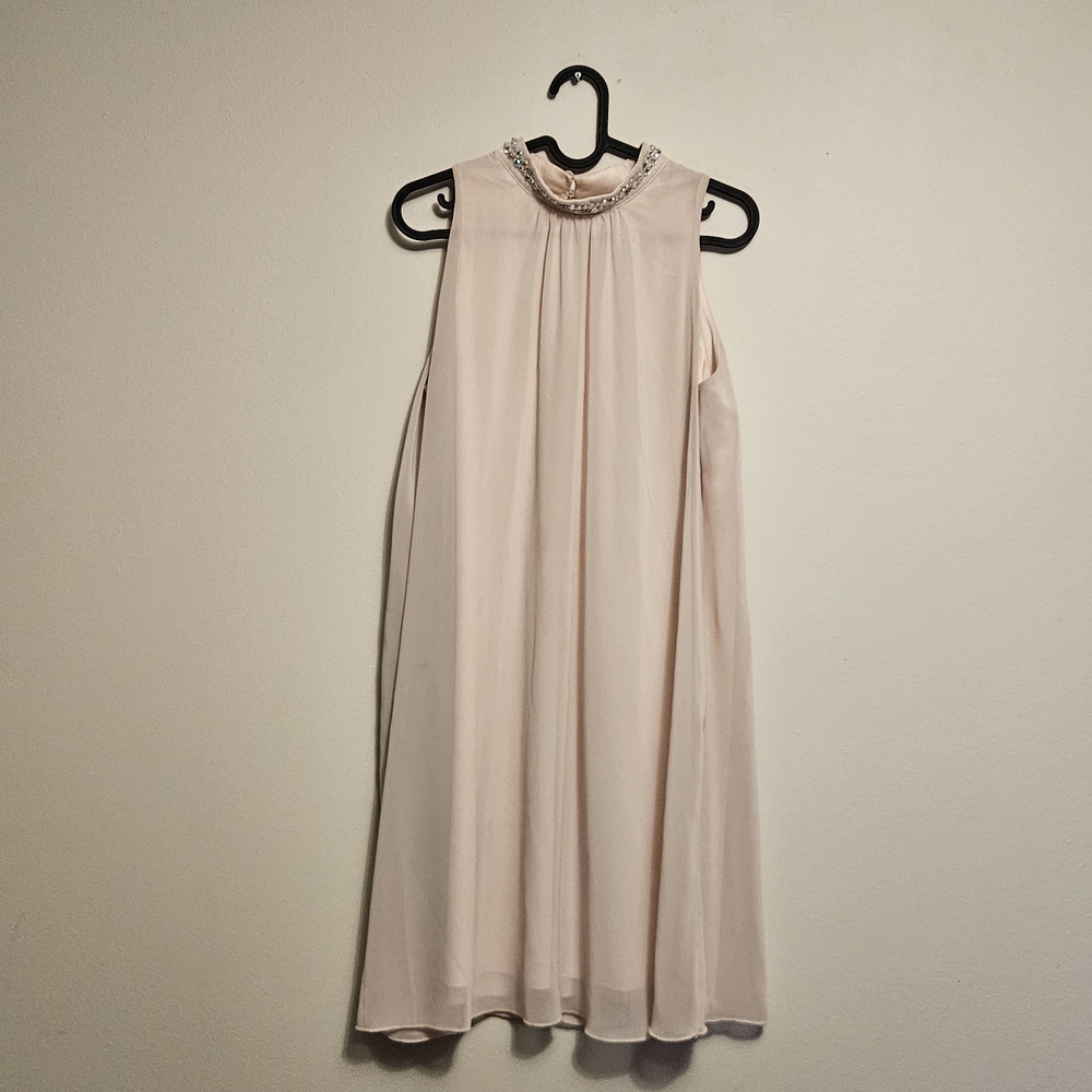 Enfocus Studio Champagne Chiffon Midi Dress